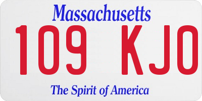 MA license plate 109KJ0