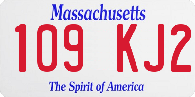 MA license plate 109KJ2