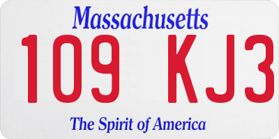 MA license plate 109KJ3