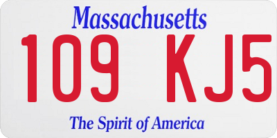 MA license plate 109KJ5