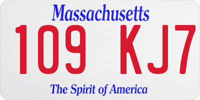 MA license plate 109KJ7