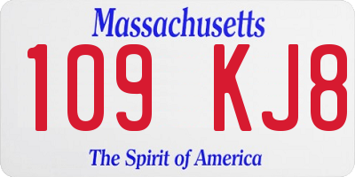 MA license plate 109KJ8