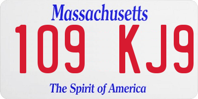 MA license plate 109KJ9