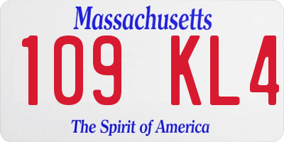 MA license plate 109KL4