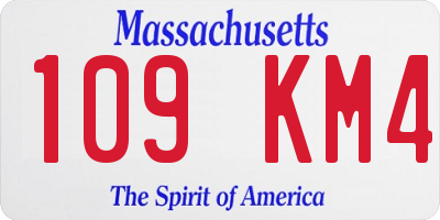 MA license plate 109KM4