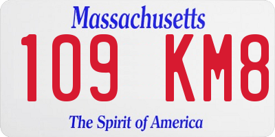 MA license plate 109KM8