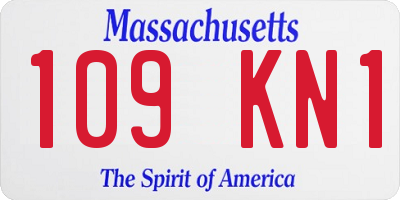 MA license plate 109KN1