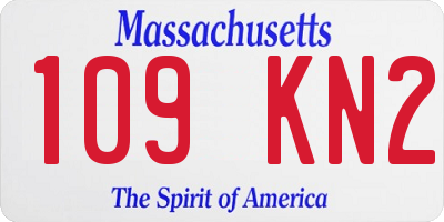 MA license plate 109KN2