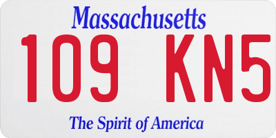 MA license plate 109KN5