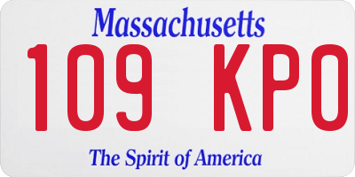 MA license plate 109KP0
