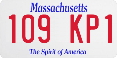 MA license plate 109KP1