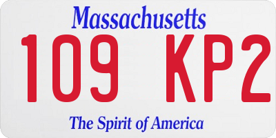MA license plate 109KP2