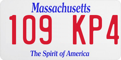 MA license plate 109KP4