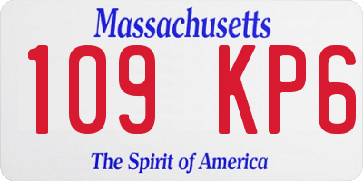 MA license plate 109KP6