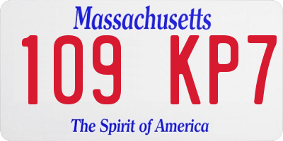 MA license plate 109KP7