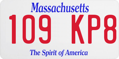 MA license plate 109KP8
