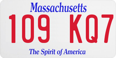 MA license plate 109KQ7
