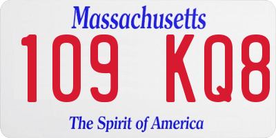 MA license plate 109KQ8