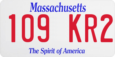 MA license plate 109KR2