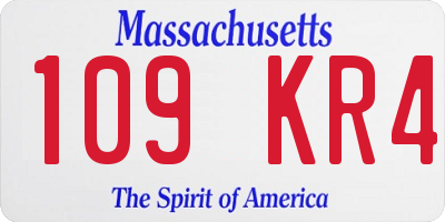MA license plate 109KR4
