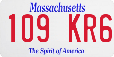 MA license plate 109KR6