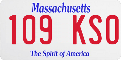 MA license plate 109KS0