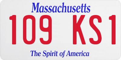 MA license plate 109KS1
