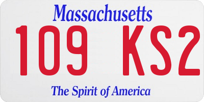 MA license plate 109KS2