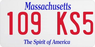 MA license plate 109KS5