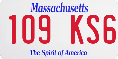 MA license plate 109KS6