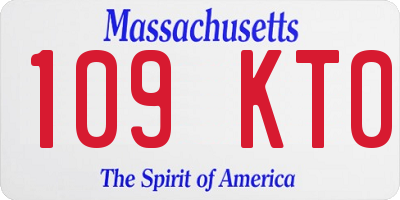 MA license plate 109KT0