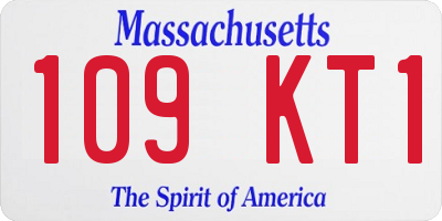 MA license plate 109KT1