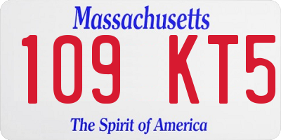 MA license plate 109KT5