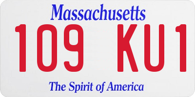 MA license plate 109KU1