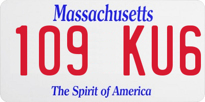 MA license plate 109KU6