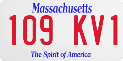 MA license plate 109KV1