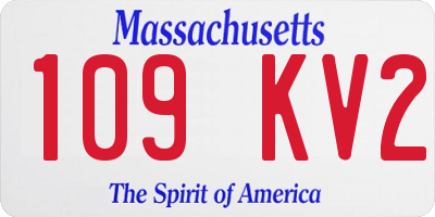 MA license plate 109KV2