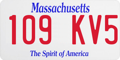 MA license plate 109KV5