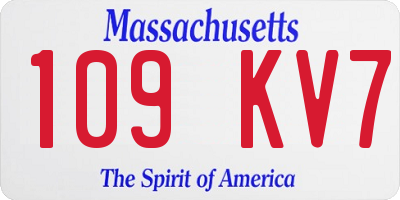 MA license plate 109KV7
