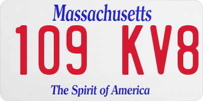 MA license plate 109KV8