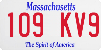 MA license plate 109KV9