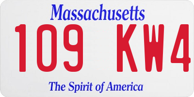 MA license plate 109KW4