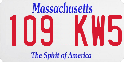 MA license plate 109KW5