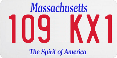 MA license plate 109KX1