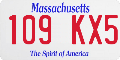 MA license plate 109KX5