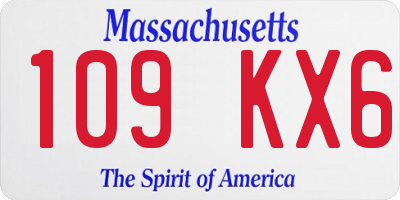 MA license plate 109KX6