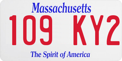 MA license plate 109KY2