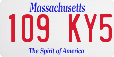 MA license plate 109KY5