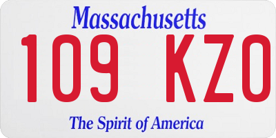 MA license plate 109KZ0