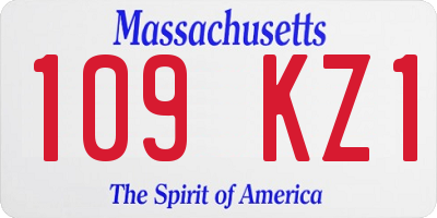 MA license plate 109KZ1